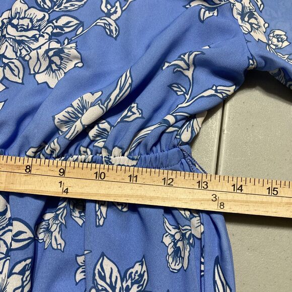 Flying Tomato Mini Dress Size Medium Blue White Floral Boho Festival Wedding - Picture 8 of 9